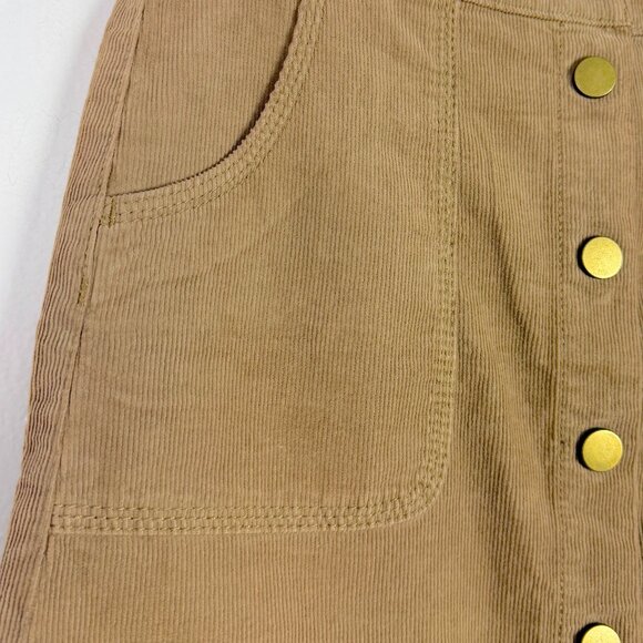 Tory Burch Lucitano Skirt in Beach Wood Corduroy Mini Buttons Size 0 EUC - Picture 3 of 9